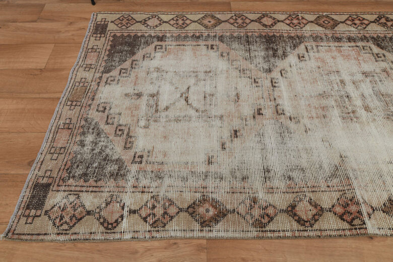 WIde Orange Anatolian Runner Rug