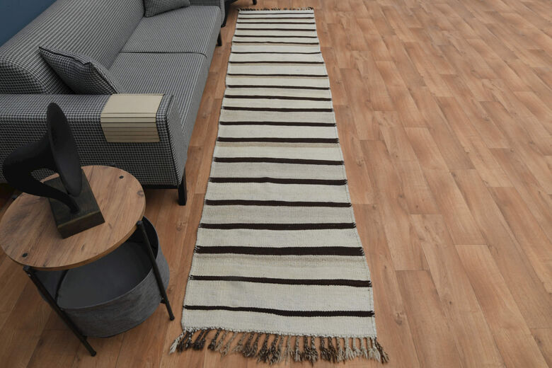 Striped Flatweave Turkish Runner 