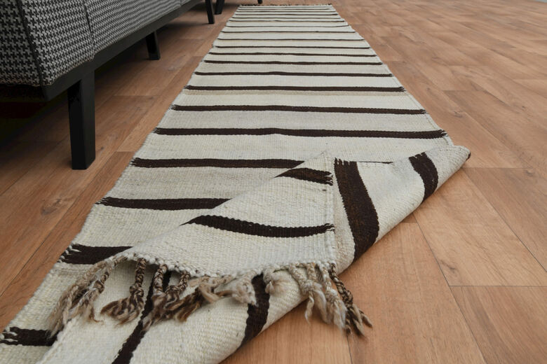 Striped Flatweave Turkish Runner 