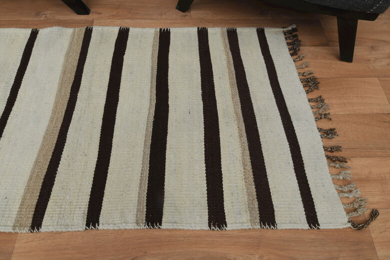 Striped Flatweave Turkish Runner 