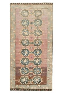 Ikat Turkish Wide Runner Rug - Thumbnail