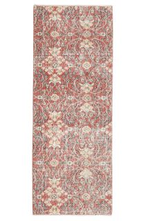 Floral Turkish Runner Rug - Thumbnail