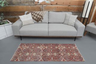 Floral Turkish Runner Rug - Thumbnail