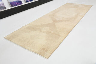 Antique Neutral Turkish Runner Rug - Thumbnail