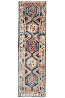 Pastel Red- Turkish Runner Rug - Thumbnail