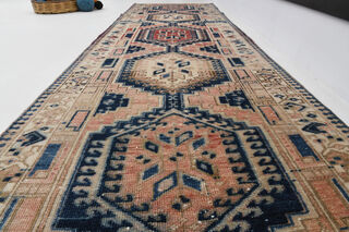 Pastel Red- Turkish Runner Rug - Thumbnail