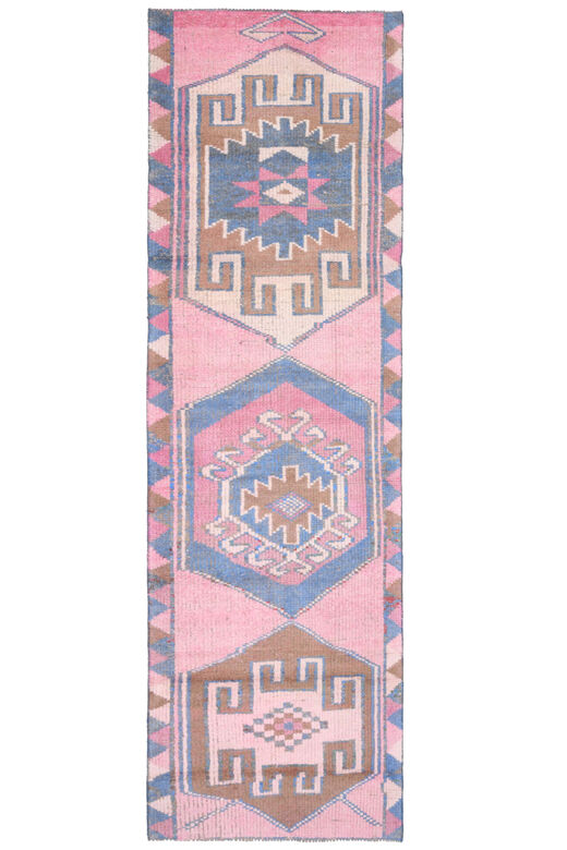 Pink Vintage Turkish Runner Rug