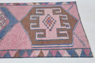 Pink Vintage Turkish Runner Rug - Thumbnail