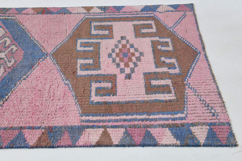 Pink Vintage Turkish Runner Rug