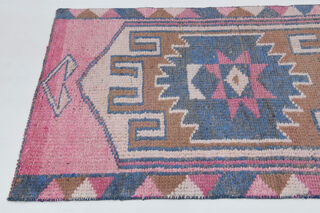 Pink Vintage Turkish Runner Rug - Thumbnail