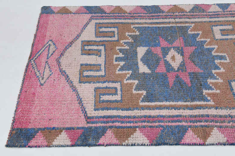 Pink Vintage Turkish Runner Rug