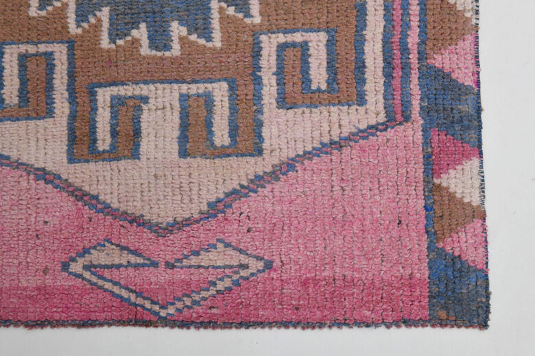 Pink Vintage Turkish Runner Rug