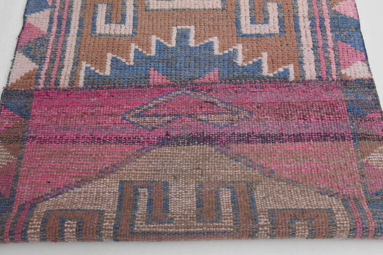 Pink Vintage Turkish Runner Rug