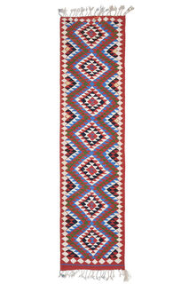 Flatweave Tasseled - Turkish Runner Rug - Thumbnail