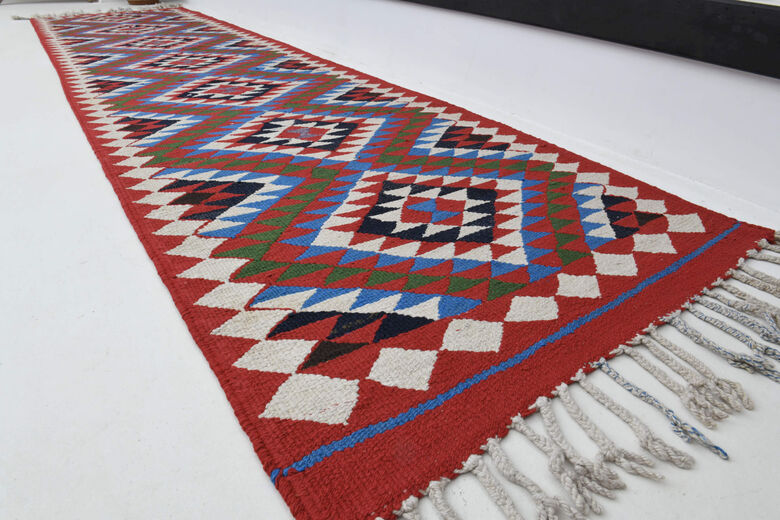 Flatweave Tasseled - Turkish Runner Rug