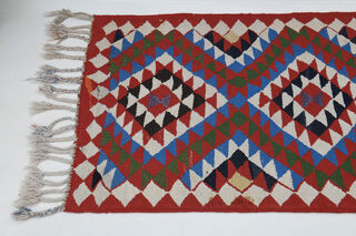 Flatweave Tasseled - Turkish Runner Rug - Thumbnail