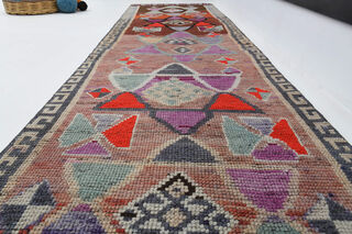 Hand-Knotted Vintage Runner Rug - Thumbnail