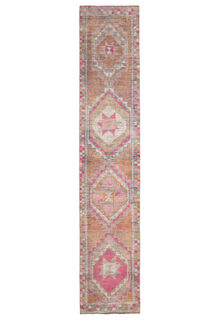 Hand-Knotted Vintage Herki Runner Rug - Thumbnail