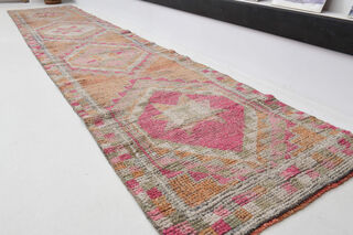 Hand-Knotted Vintage Herki Runner Rug - Thumbnail