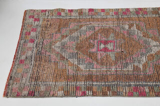 Hand-Knotted Vintage Herki Runner Rug - Thumbnail