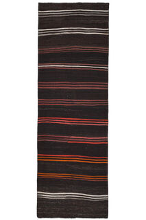 Turkish Striped Kilim Runner Rug - Thumbnail