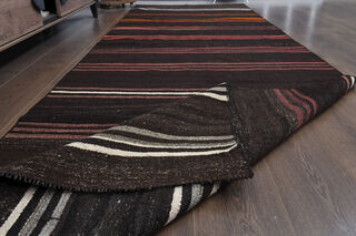 Turkish Striped Kilim Runner Rug - Thumbnail