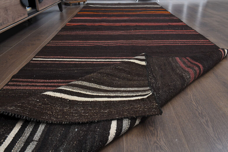 Turkish Striped Kilim Runner Rug