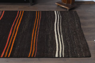 Turkish Striped Kilim Runner Rug - Thumbnail