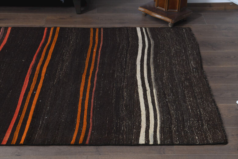 Turkish Striped Kilim Runner Rug