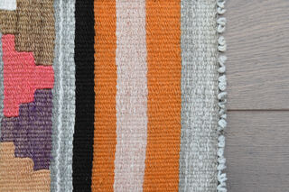 Ikat Turkish Kilim Runner Rug - Thumbnail