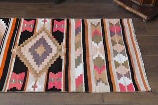 Ikat Turkish Kilim Runner Rug - Thumbnail