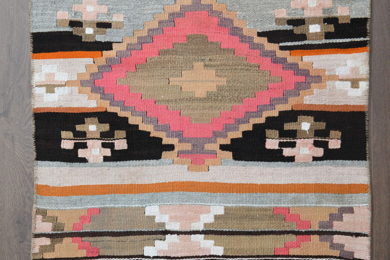 Ikat Turkish Kilim Runner Rug