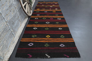 Turkish Kilim Wide Runner Rug - Thumbnail