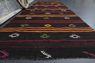 Turkish Kilim Wide Runner Rug - Thumbnail