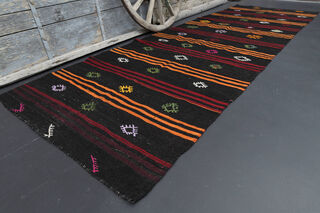 Turkish Kilim Wide Runner Rug - Thumbnail