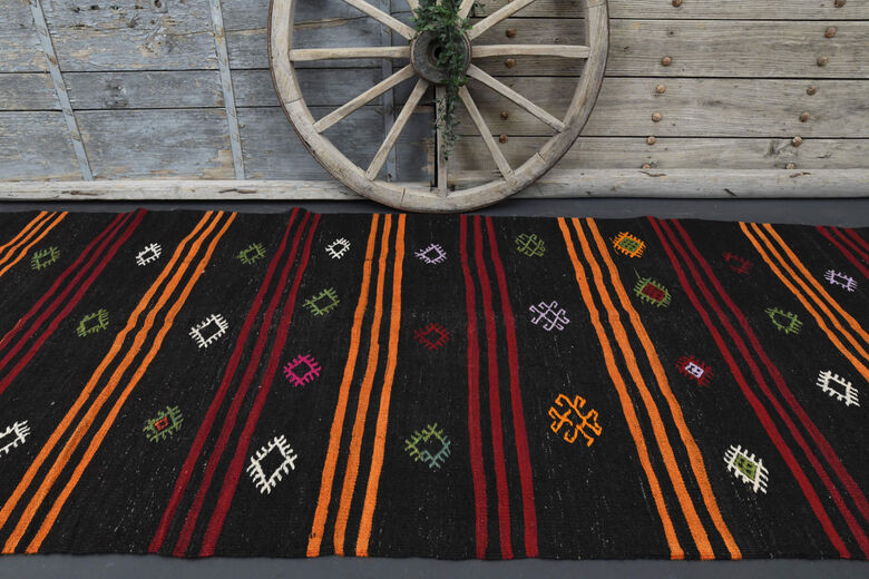 Turkish Kilim Wide Runner Rug