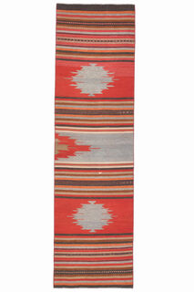 Turkish Kilim Runner Rug - Thumbnail