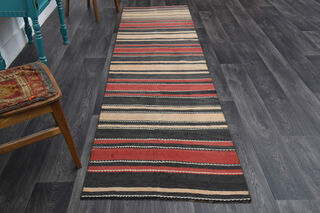 1960s Turkish Kilim Runner Rug - Thumbnail