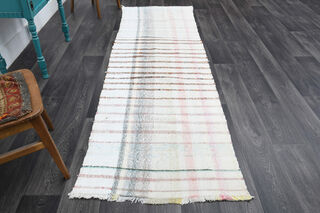 Boho Turkish Kilim Runner Rug - Thumbnail