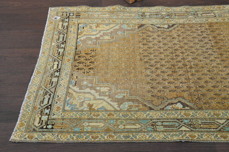 Amber Colored Vintage Runner Rug