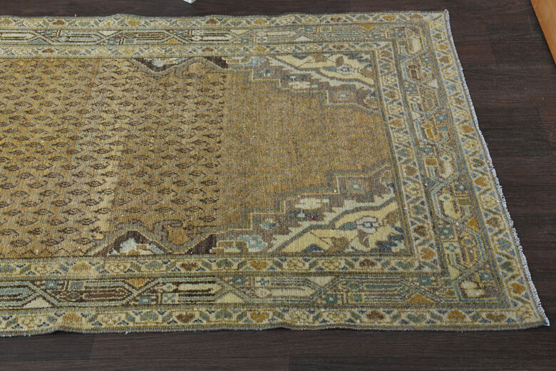 Amber Colored Vintage Runner Rug