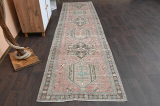 3'x12' Vintage Turkish Runner Rug - Thumbnail