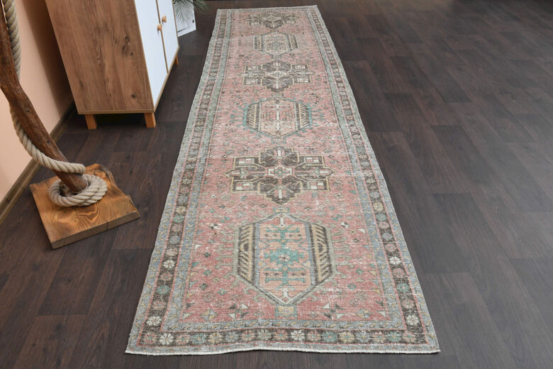 3'x12' Vintage Turkish Runner Rug