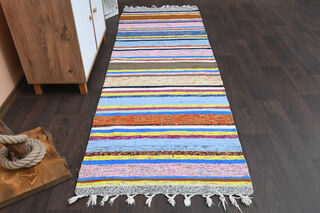 Striped Kilim Runner - Vintage Rug - Thumbnail