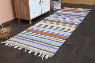 Striped Kilim Runner - Vintage Rug - Thumbnail