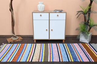 Striped Kilim Runner - Vintage Rug - Thumbnail