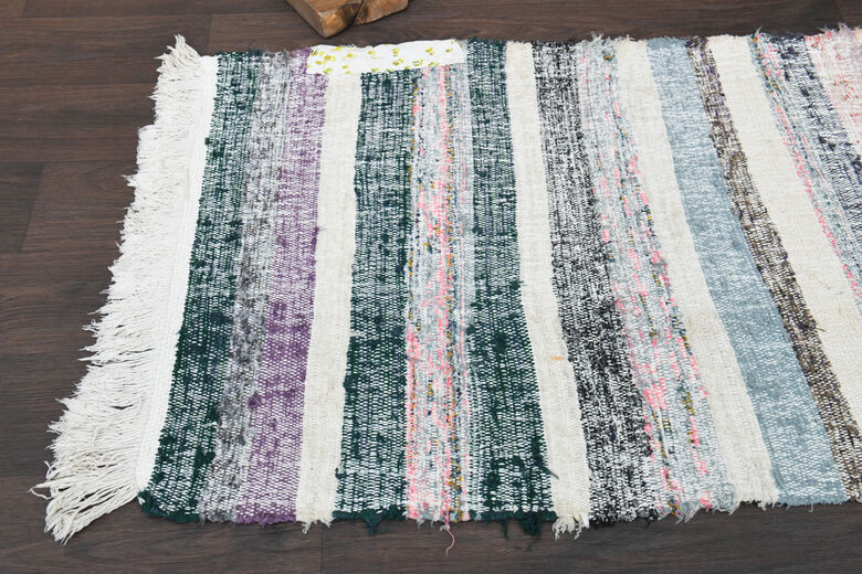 Fresh Colors - Vintage Kilim Runner Rug