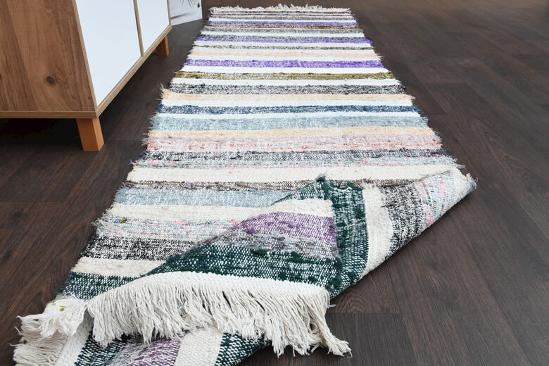 Fresh Colors - Vintage Kilim Runner Rug