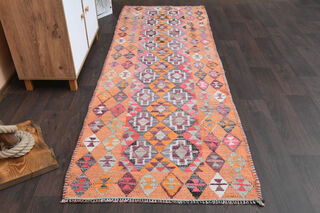 Woven Kilim Turkish Runner Rug - Thumbnail