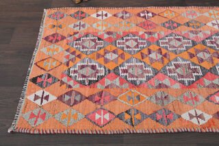 Woven Kilim Turkish Runner Rug - Thumbnail